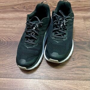 Hoka One One Black and White Women's Running Shoes